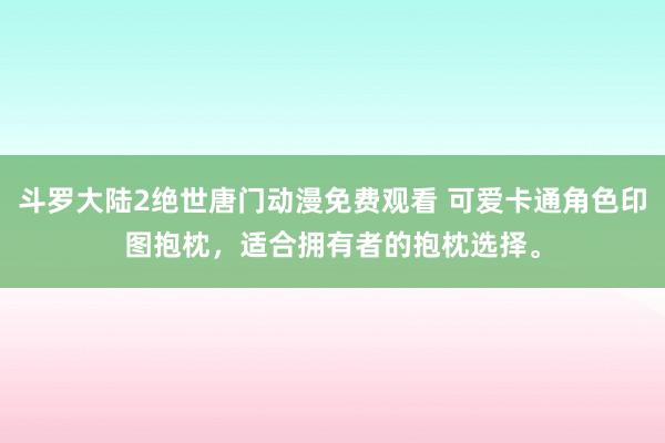 斗罗大陆2绝世唐门动漫免费观看 可爱卡通角色印图抱枕，适合拥有者的抱枕选择。